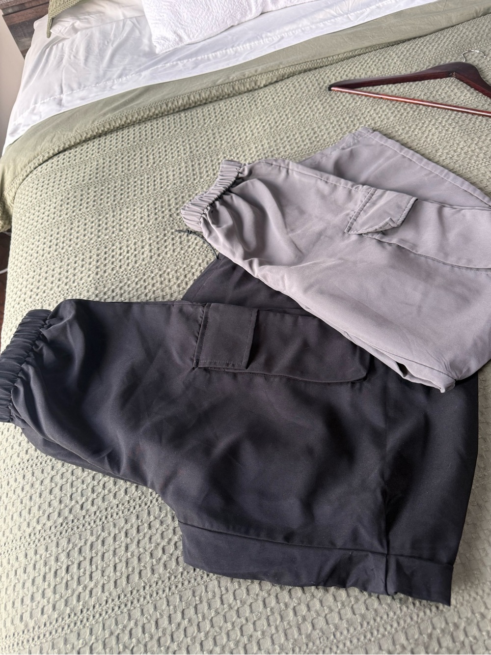 SHEIN Black and Light Gray Elastic Waist cargo pants